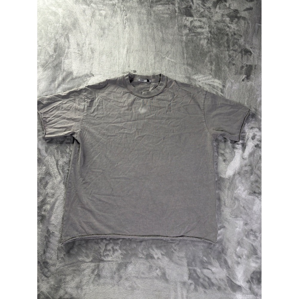 Kidoriman T-Shirt Mens XL Gray Crew Neck Short Sleeve Cotton Ribbed neckline